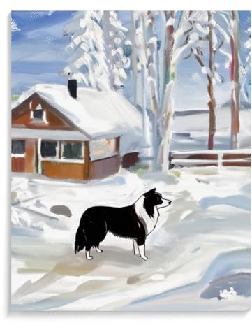 DIY Malen Nach Zahlen Erwachsene Border Collie Hund Handgemalt Ölgemälde Kits auf Leinwand Weihnachten Geburtstag Home Haus Deko 20 x 24 Zoll (50 x 60 cm) Rahmenlos
