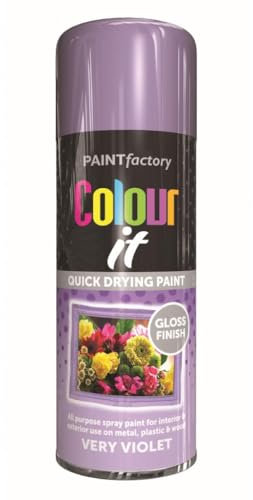 Inspired Essentials All Purpose Aerosol Spray Paint 400ml Quick Drying Spray, Fast Dry and Excellent Coverage for Metal, Wood, Plastic and More (Very Violet)