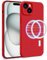 MyGadget Cover [ MagSafe ] per Apple iPhone 15 Plus - Custodia in Silicone Morbido a Doppio Strato – Case con Protezione Fotocamera & Fodera Interna - Rosso