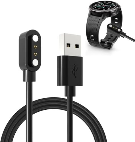 Junerain 1M USB Ladekabel Kompatibel mit Willful Smartwatch SW021/SW025/SW01/SW023/ID205U/Umidigi Uwatch 3 Sport Watch Magnetisches Ladegerät Ladestation IP68