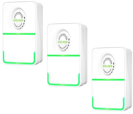 Energiesparender Spannungsstabilisator, Überspannungsschutz, 3 Stück, 90–250 V, Stromsparbox für Haushaltsgeräte und Hochleistungsgeräte. (EU-Stecker)
