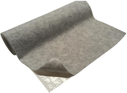 TAPHICEROS Selbstklebend Filzstoff,Hellgrau, 1000cm x 150cm,Nadelfilz Superflex,Bespannstoff aus Filz,Meterware,Innenraumverkleidung Bezugsstoff Bastefilz für DIY Auto Box Liner