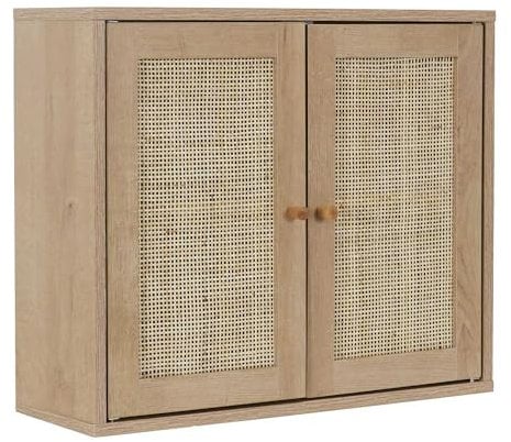 HOME DECO FACTORY, HD0226, Armoire Murale, Modèle Bali, Collection Natural Crush, Mobilier, Meuble, Meuble de Salle de Bain, 60 x 50 x 20 cm, Marron