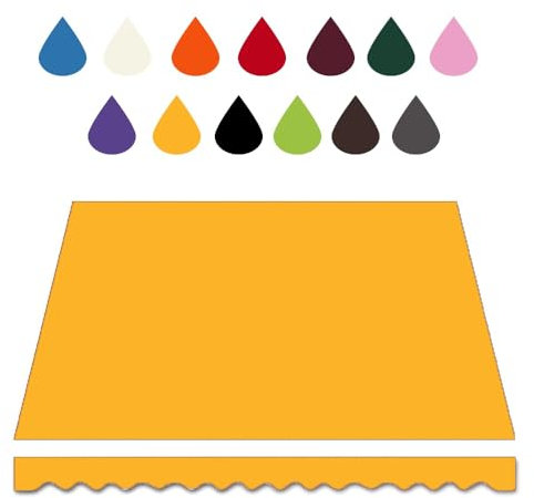 HAEKEBC 200cm 300cm Markisenbespannung 400cm 500cm 600cm Ersatz-Markisenstoff, Sonnenschutz Balkonmarkisen Mehrfarbige Wasserdicht Schattenabdeckung(Yellow,16x13ft/500x400cm)