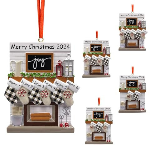 PSUNEY Personalised Christmas Baubles - Custom Family of 2,3,4,5,6,7,8 Christmas Baubles for Trees, Decorations, Xmas Gifts for Mom Dad Family