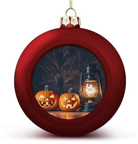 Weihnachtskugel-Ornamente, eine Jack-o'-Laterne mit einem Smiley-Gesicht, vielseitig verwendbar, Feiertagsdekoration, festliche Heimdekoration, ideal für Baum und Heimdekoration