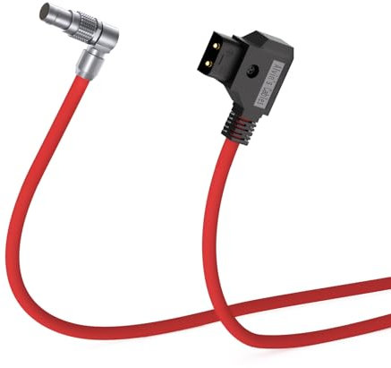 Alvin's Cables Ultraweiches Stromkabel für RED Komodo 6K-Kamera, drehbar rechtwinklig 2-polige Buchse auf D-Tap, 80cm