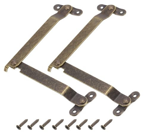 QUARKZMAN 2 Piezas Bisagras de Soporte Plegables para Tapa, Bisagras Giratorias de 180 Grados de Hierro, Bisagras de Estancia para Armario Cajas de Madera, Grandes