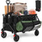 Aptliton Festival Trolley, 200L Folding Trolley Cart, 120kg Heavy Duty Pull Along Wagon with 3 Pockets for Outdoor Camping Beach Garden Picnic and Transport, Black