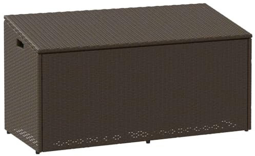 Generisch Garten-Auflagenbox Braun 110x50x58 cm Poly Rattan,jiangboyue-4104070