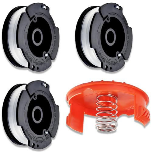 6 PCS Bobine,2 PCS Capuchons de bobine,Cache-bobines pour coupe,compatible avecBlack & Decker Grass Trimmer Replace GL250, GL310, GL360 Spools String Trimmers Tool,trimmer Spool Line(2 Spring)