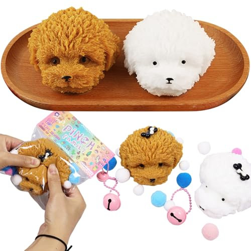 Squishy Toy Hund, Anti Stress Spielzeug, 2 Stück Tiere Squeeze Spielzeug, Squishy Tiere Spielzeug, Hilft Stress Abzubauen Spielzeug für Kinder und Erwachsene, Mitgebsel Kindergeburtstag