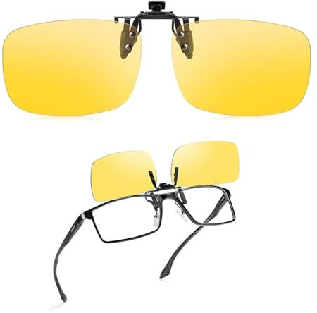 Sonnenbrillen Aufsatz Brille,Nachtfahrbrille Für Brillenträger,Nachtbrille Zum Autofahren,Nachtsichtbrille,Reduziert Effektiv Blendung Von Entgegenkommenden Scheinwerfern, Hochauflösende Sicht
