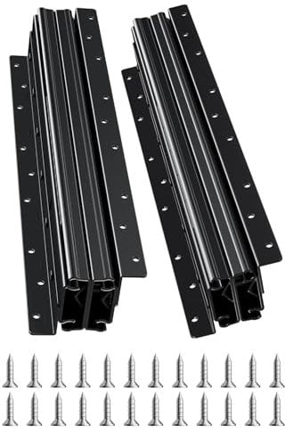 VEVOR Rieles Deslizantes para Cajones Bajo Encimera, Extensión Completa con Cojinetes de Bolas para Debajo de las Escaleras, Carga 117 kg, para Reemplazo de Bricolaje, Negro, 400 x 75 x 55 mm