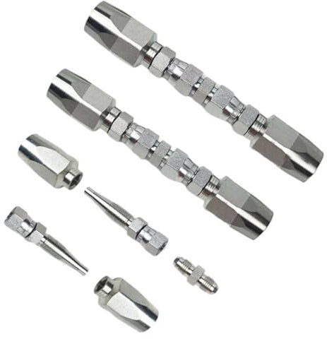 3PCS Hydraulic Hose Fittings, Hose Repair Kit, Water Hose Pressure Washer Repair, Reusable Hose-end Repair fitting, 1/4, 3/8, 1/2 Inner Diameter