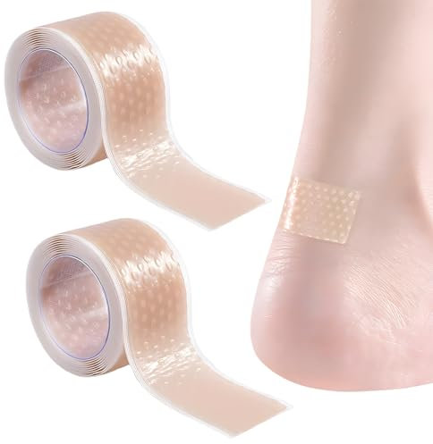 2 Stück Blasenpflaster, Silikonpflaster für Narben, Blasenpflaster für Hände, Fersen, Zehen, Um zu Verhindern, Dass Neue Schuhe und Stiefel an Den Füßen Reiben (Hautfarben)