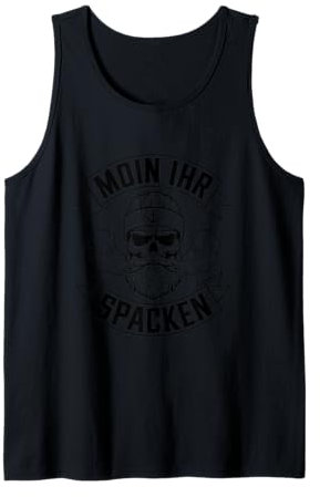 Moin Ihr Spacken Totenkopf Mütze Bart Tank Top