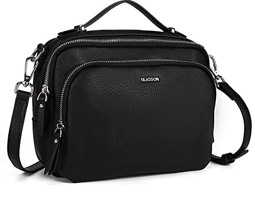 Gladdon Borse a tracolla da donna, piccole borse a tracolla con tasche multiple, pelle PU, cerniera, borsa a tracolla alla moda con tracolla regolabile e rimovibile, piccola