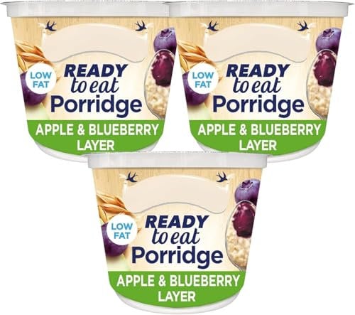 Porridge Pot Bundle With Ambrosia Porridge Pots Apple and Blueberry Layer 210g (3 Pack)