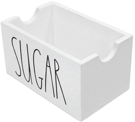 FLCPJGV Porta Bustine di Zucchero Contenitore in Legno per Bustine di Zucchero Bustine di Condimento per caffè Versatile, per Bar 20 Bustine per Scrivania del, Bianco