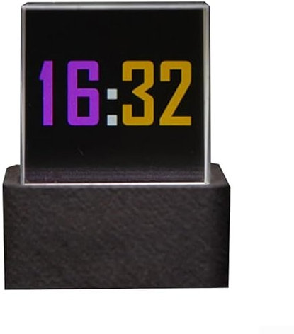 Unique Smart 3D Holographic Weather Clock Showcasing Time & Conditions with Interactive GIF Capabilities (white)