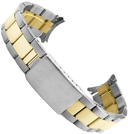 ROUHO Edelstahl Ersatz Uhrenarmband Faltschließe Verstellbares Uhr Armband für Rolex Air-King Submariner Datejust Sea-Dweller