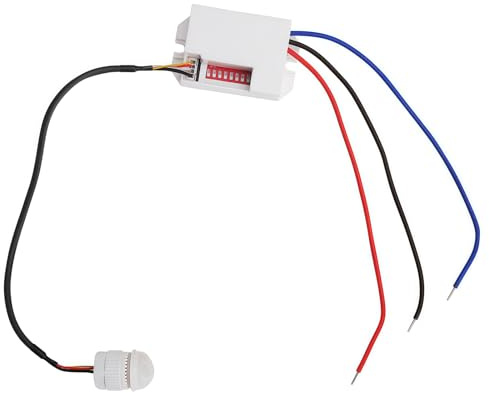 TNSLAND Mini Bewegungsmelder 230v Unterputz mit Anleitung, Infrarot Sensor Einbau Innen IP20, Einstellbare Zeit Empfindlichkeit LED, 360° Dämmerungssensor Außen für Decke Flur Schrank Innenbereich