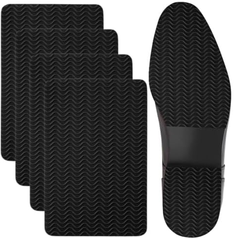 4 Pezzi Set Riparazione Suole Scarpe, Toppa per la Riparazione del Buco Scarpe, Suole in Gomma Antiscivolo Autoadesive, Kit Toppe Adesive Ripara Buchi