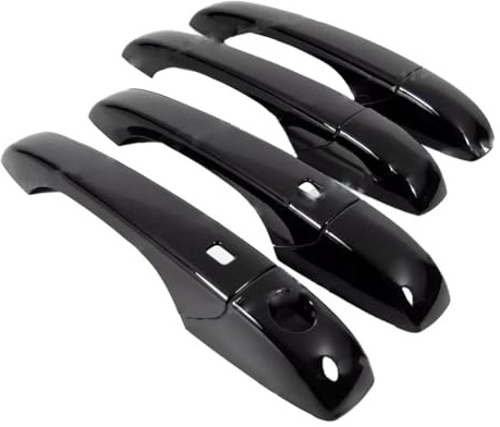 Hellschwarze ABS-Seitentürgriff-Handschuhe, kompatibel mit Dodge Grand Caravan 2011–2022, Chrysler Town Country 2011–2016, Jeep Grand Cherokee 2011–2022, Dodge Durango 2011–2022