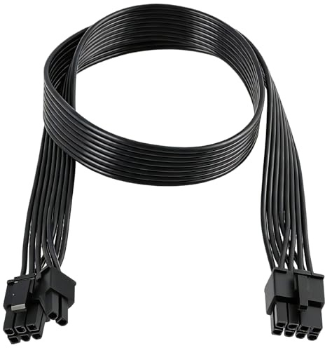 8-Poliges GPU-Stromkabel 8 Poliges ATX-Stecker auf 6+2- PCIe-Stecker-Kabel 60cm, Kompatibel mit den EVGA-Serien G1 G2 G3 G+ P2, T2 GS zum Verbinden von Netzteil und Grafikkarte