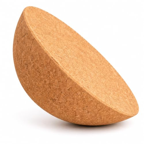 Kork Balance-Halbkugel 30cm – Original Balance Board Zubehör mit Antirutsch-Oberfläche, Naturkork für Yoga, Pilates & Reha, 150kg Belastbar (30cm Durchmesser)