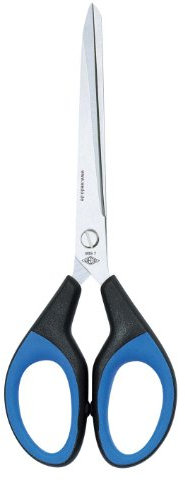 Wedo 9897 Schere (Edelstahl Soft-Cut, 7 Zoll / 18 cm, mit Gummigriff) schwarz/blau