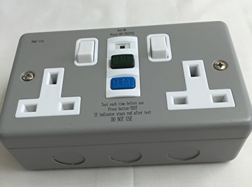 Twin Switched Metal clad RCD socket