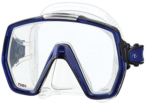 Tusa Freedom HD Erwachsene professionelle Tauch- und Schnorchelmaske, Silikon transparent / kobaltblau