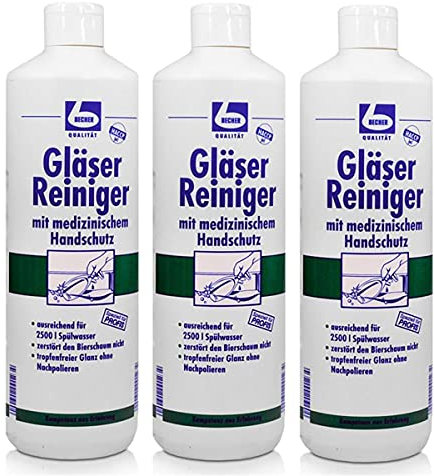 3x Dr. Becher Gläser Reiniger Premium 1 Liter
