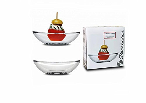 Pasabahce Set of 6 Clear Glass Tapas Small Dessert Appetizer Serving Dish Bowls