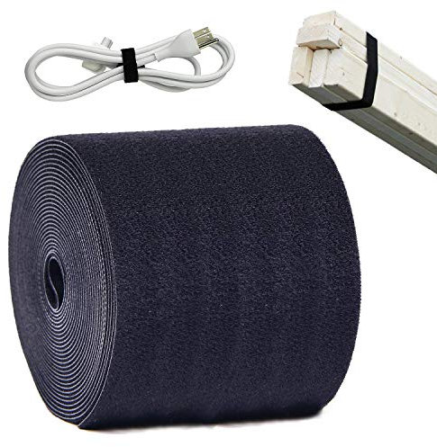 ANDERK 10CM x 3M Nichtklebendes Klettband zum Nähen Klettverschluss zum Nähen Klett Kabelbinder, Schwarz