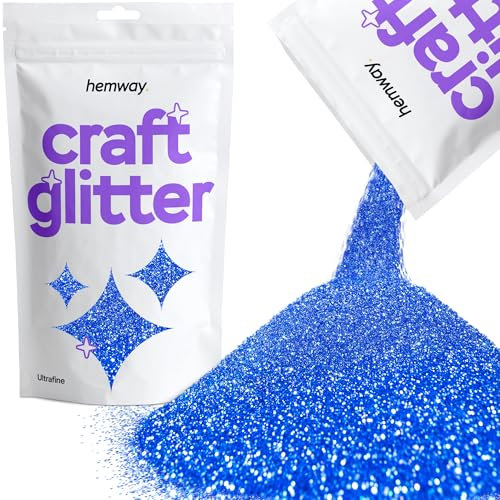 Hemway Craft Glitter - Sapphire Blue | Ultrafine Metallic Sequin Flakes for Resin & Epoxy Crafts | Supplies for Tumblers, Cards, Jewellery, Candle, Hair, Face, Body & Nail Art | 100 g