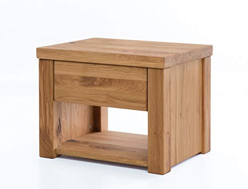 expendio Nachttisch Tamme Wildeiche geölt Massivholz 54x40x40 cm Nachtkonsole Nachtkommode Nako Nachtschrank Schlafzimmer
