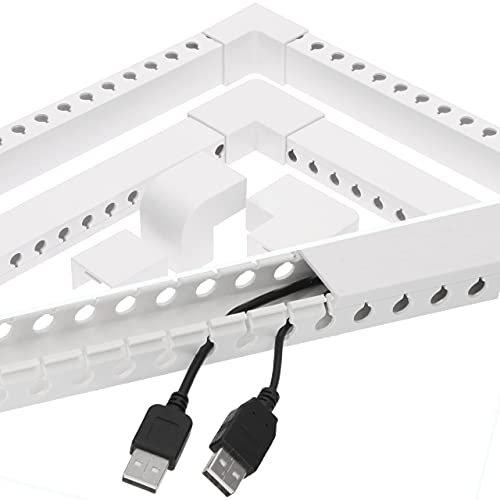 OrgaNice Kit de goulotte de 3,5 m avec connecteurs pour la gestion des câbles et la gestion des câbles, blanc