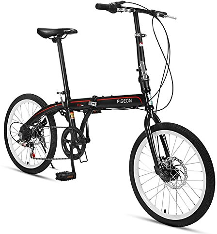 Rvlaugoaa Fahrrad, Falträder, 20 Zoll 6-Gang Single-Gear-Bike für Studenten Erwachsene (Color : White)