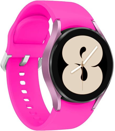 Uhrenarmband Kompatibel mit Samsung Galaxy Watch 6 5 4 40mm 42mm 44mm 46mm 43mm 47mm 5 Pro 45mm Armband 20mm Ersatz Uhrenarmband Silikon Sportarmband for Galaxy Watch Active 2 40mm 44mm Barbie pink