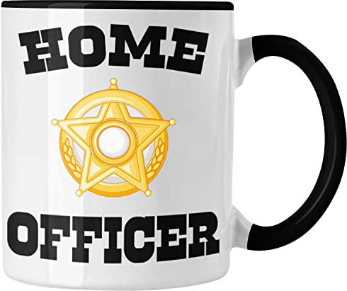 Trendation - Home Office Geschenk Tasse Kaffeetasse Homeoffice Zubehör Gadget Geschenke Männer Frauen Lustig Home Officer (Schwarz)