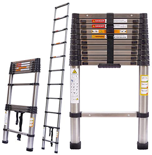 Profi Teleskopleiter3,2 Meter, Ausziehleiter mit Soft-Close Funktion, bis 150 kg,Teleskop-Design Mehrzweckleiter,für den privaten und gewerblichen Gebrauch