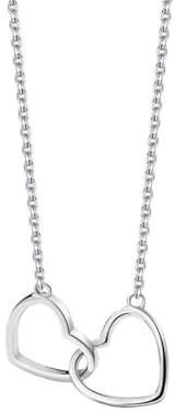 Aleasha Silber 925 Herz Halskette Ineinandergreifende Herz Kette Damen Mutter Tochter Kette Schmuck Geschenk