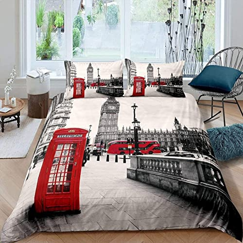 JOKITA Bettwäsche 155x200 London, Weiche Atmungsaktiv Bettzeug Set London Bettwäsche-Sets, London Bettbezug und 2 Kissenbezug 80x80 cm