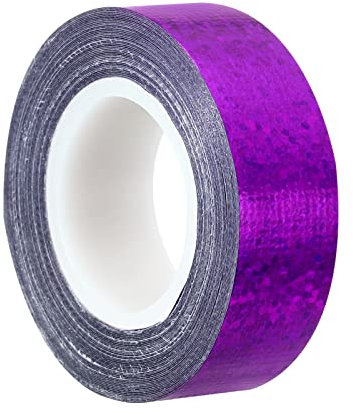 PATIKIL Brillante Glitter Nastro 15mm x 5m, 1pz Washi Tape Olografico Arte Prisma Mascheratura Nastri Auto -Adesivo per Fai-da-Te Arte Artigianato Avvolgimento Decorazione, Viola