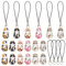 SUNNYCLUE 1 Caja 24 Set 6 Estilos Teléfono Charms Correa Kawaii Cellteléfono Charm Cute Cat Animal Pets Cell Teléfono Charms para Mujeres Adultos DIY Monedero Llavero Moblie Teléfonos Case Camera Bag