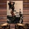 Tattoo Hot Girl Retro Motorrad Biker Kunst Banner Flagge Garage Schuppen Poster Wandkunst Dekor Wandteppich Vintage Schild Mann Höhle Pub Club 96 x 144 cm U19
