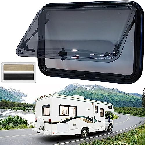 MOXAC Finestra di Spinta Esterna per Camper, Finestra A Battente Laterale per Camper con Schermo per Tenda da Sole, Sostituzione di Finestre, Finestra di Uscita per Camper, Finestre,800 * 400mm